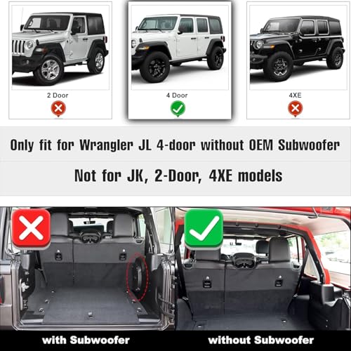 Upgraded Wrangler JL Trunk Mat | AOMSAZTO Cargo Liner for 2018-2026 Jeep Wrangler JL 4X4 Without OEM Subwoofer, All Weather Upgrade Cargo Mat Rubber for Wrangler JL-(Not for JK or 4XE) - style: 6) for Jeep Wrangler JL Without Subwoofer 2018-2026 Cargo Lin