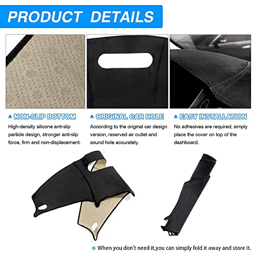 Autorder Dashboard Cover Mat for Chrysler PT Cruiser 2001 2002 2003 2004 2005 Accessories Dash Cover Suede Dash Mat Sunshade Glare UV Rays Protector - size: 2001-2005 Chrysler PT Cruiser