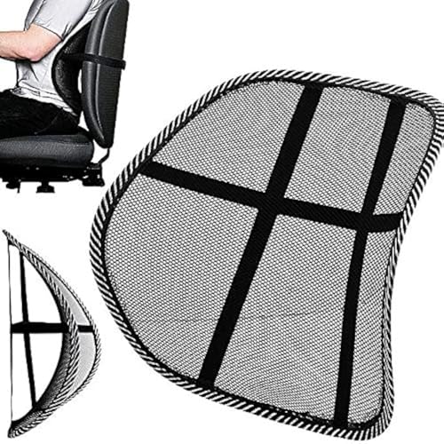Breathable & Cool Mesh Support | Lumbar Support Cushion Seat Back Muscle Car Home Office Chair Pain Relief Travel Lumbar Mesh Supporter
