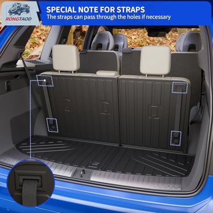 Rongtaod Cargo Mat Compatible with 2026 Hyundai Palisade Gas Trunk Mat Trunk Liner Cargo Liner Back Seat Cover Protector TPE All Weather Palisade Accessories (Trunk Mat with Backrest Mat) - color: 26,Trunk Mat with Backrest Mat