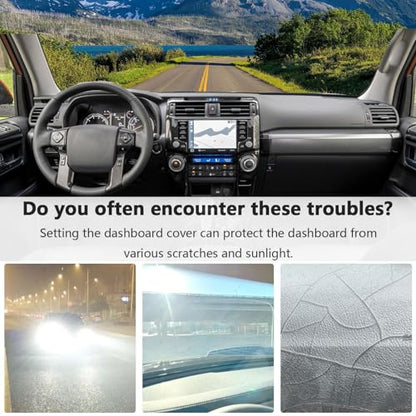Dashboard Cover Suitable for Toyota 4Runner 2010-2024 Car Dashboard Cover Sun Visor Mat Non-Slip Polyester Dashboard Accessories (Black) - size: 2010-2024 For Toyota 4Runner