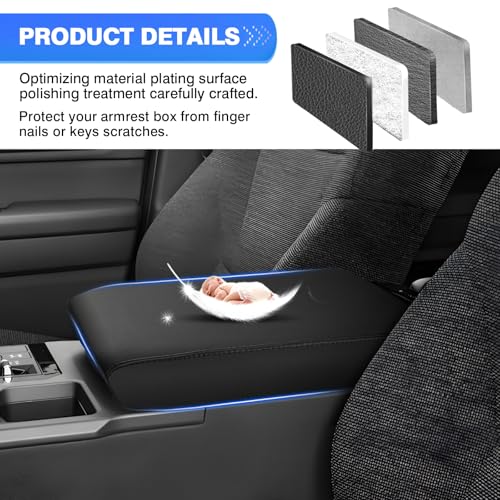 Autorder Center Console Cover for 2024-2025 2026 Toyota Land Cruiser LC250 Accessories Armrest Cover Anti-Scratch Middle Console Pad Leather Armrest Protector - size: 24-26 Land Cruiser