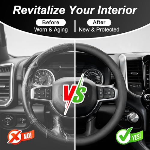 Luxury Microfiber Leather Steering Wheel Cover Compatible with Ford F-150 F-250 F-350, 15.5-16 Inch Non-Slip Breathable Interior Accessories, Comfortable Grip Anti-Slip (Black)