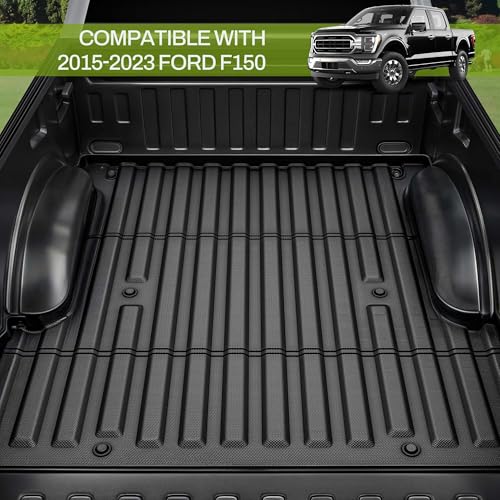 AUTOSAVER88 Truck Bed Mat Fit for 2015-2025 2026 Ford F150 & 2022-2026 F-150 Lightning 5.5 FT Vehicle CrewCab Bed Liner Accessories, TPE All Weather Custom Fit Heavy Duty Pickup Bed Liner, Black - style: 15-26 Ford F150/22-26 F-150 Lightning Bed Mat 5.5FT