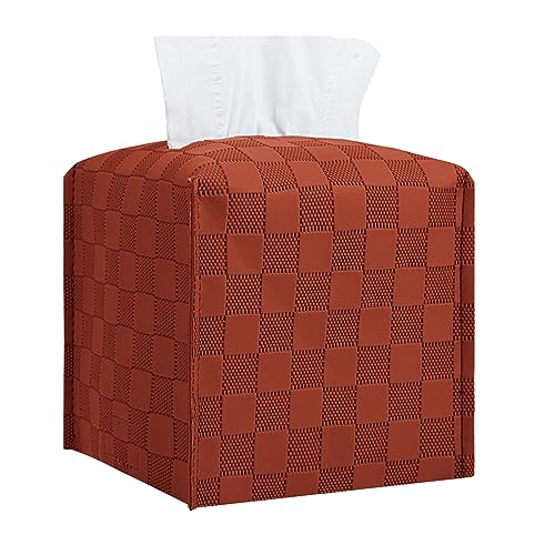Tissue Box Cover, Tissue Box Holder Square, Tissue Holders Decorative Organizer for Home Decor, Tabletop and Car, 5"X5"X5" (Camel) - color: Camel