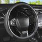 Leather Car Steering Wheel Cover 15 inch Universal Fit Microfiber Steering Wheel Cover Anti-Slip, Soft, Breathable, Full Surround Car Wheel Cover - color: Black