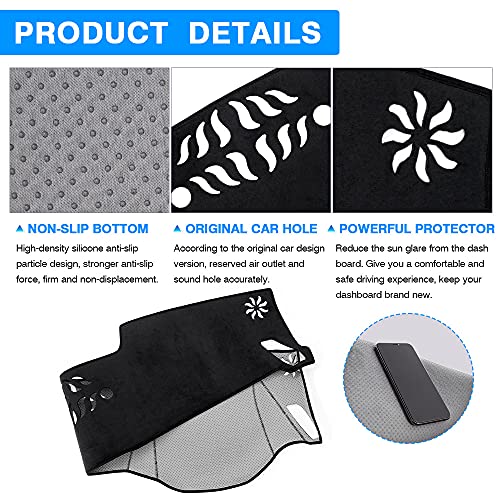 Autorder Dashboard Cover Mat for Kia Sorento 2021-2026 Accessories Dash Cover Flannel Dash Mat Sunshade Glare UV Rays Protector(Not 12.3 inch Navigation)