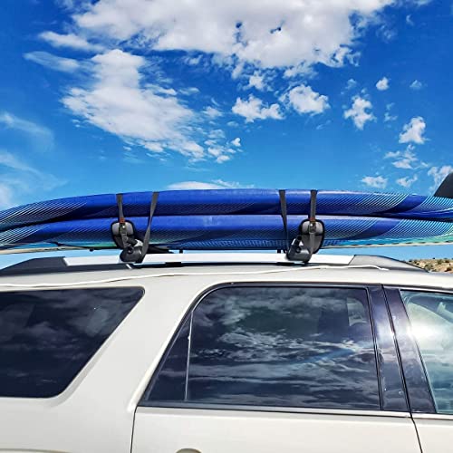 2 Pack Lockable Tie Down Strap, with 3 Stainless Steel Cables, for Lashing Locking Kayak, Bike, Surfboard, 10 Feet Each - color: Black