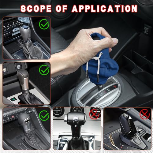 Gear Shift Hoodie, Shifter Hoodie, Funny Car Gear Shift Protector Cover, Automotive Interior Cute Gadgets Fashionable Mini Sweater Shifter Stick Knob Cover Universal for Most Vehicles (Blue) - color: Blue
