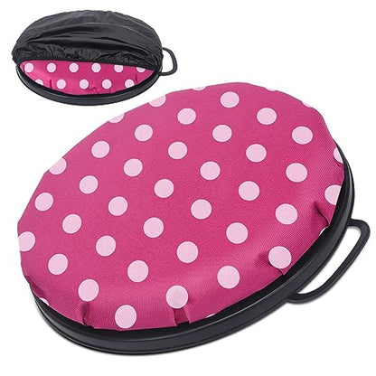 WarBull 5 Gallon Bucket Seat, 360-Degree Swivel Seat Foam Cushion Bucket Seat Lid with Waterproof Cover for Dove Duck Hunting, Fishing, Baseball, Gardening and Camping - color: Pink Polka Dot