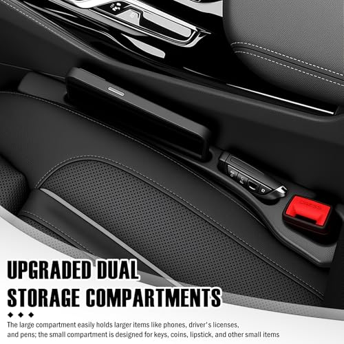 Car Seat Gap Filler 2 Pack,2026 Upgraded Car Seat Gap Filler Organizer with 2-Slot Storage & Phone Holder,Multifunctional in Between Cars Seats Catcher for Gaps 1.1-1.4" Wide