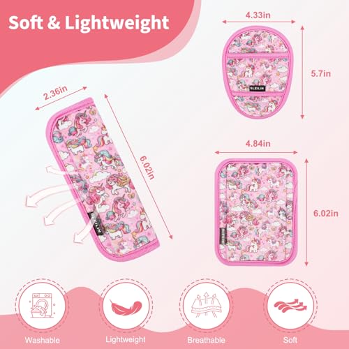 3 Pcs Car Seat Straps Shoulder Pads Suit for Kids : Ultra-Soft Child Car Seat Strap Covers, Kids Car Seat Strap Pads, Cute Plush Printed Seat Belt Covers, Hip Support, for Pushchair, Baby Stroller