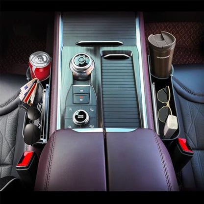 Car seat gap filler organizer, 2 Pack multifunctional car seat organizer, car console side storage box can Holders phone, sunglasses, car keys, change(Gray) - color: Gray