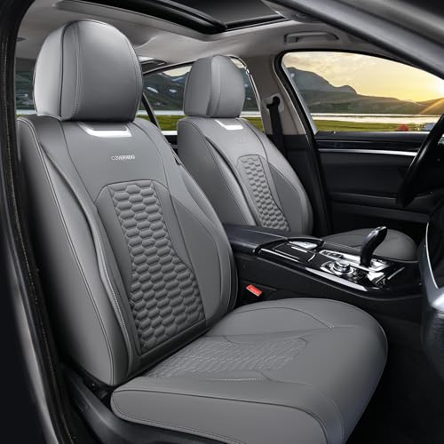 Coverado Seat Covers Front Seats, Leatherette Car Seat Covers, Waterproof Automotive Car Seat Covers Protector Interior Accessories Universal Fit Most Sedans, SUVs, Pick-up Trucks(Gray) - color: Gray, size: Front