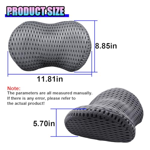 Ergonomic Memory Foam Car Neck Pillow with Adjustable Strap & Machine-Washable Cover - Long-Lasting Support for Long Drives & Office Uses(Darkgray)