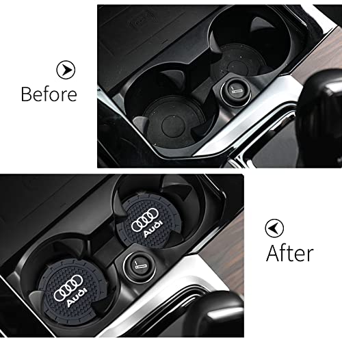 TACOMA Car Cup Holder Coaster for Audi Recessed Silicone Cupholder Coaster Interior Accessories 2.75in 2Pieces Black - color: Black-02
