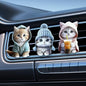 Craedli 3PCS Cute Cat Car Air Vent Clips, 2D Flat Acrylic Cartoon Kitty Car Air Conditioning Outlet Clip Charm Car Interior Vent Decoration Accessories for Most Vehicles (Cat) - size: Cat