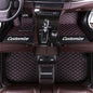 Custom Making Car Floor Mats for 97.5% Car Model Luxury Leather All Weather Waterproof Anti-Skid Full Coverage Liners (Black Red line) - color: Black Red line