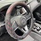 PINCTROT D Shaped 14 Inch Small Sized Steering Wheel Cover Great Grip with 3D Honeycomb Anti-Slip Design, Flat Bottom 14 Inch (Wine Red) - color: 6.D-shaped,Wine Red, size: Small Size[14''-14 1/4'']