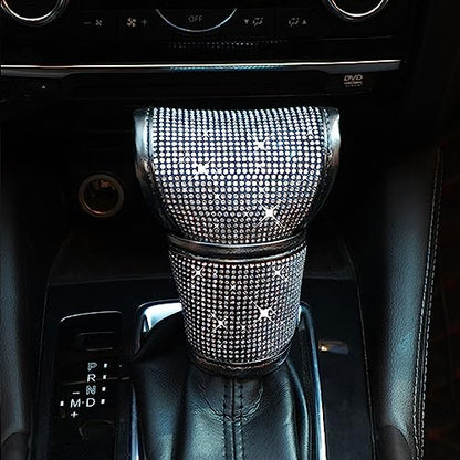 Bling Bling Auto Gear Shift Knob Cover,Auto Shift Gear Cover with Crystal Glitter Bling Rhinestones,Car Knob Gear Stick Protector (Small White Diamond) - size: Gear Shift (Small White Diamond)