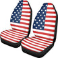 INSTANTARTS American Flag Car Seat Covers 2 Piece – Polyester Front Bucket Seat Protector, Universal Fit for Most Cars SUVs Trucks, Patriotic Style - color: American Flag
