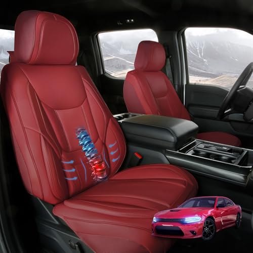 Coverland Custom Car Seat Covers Compatible with 2002-2017 Toyota Camry - Premium Leather Non-Slip Memory Foam Waterproof Seat Cover Custom fit Interior Protector [Front Seat-Wine Red] - color: Wine Red, size: Front
