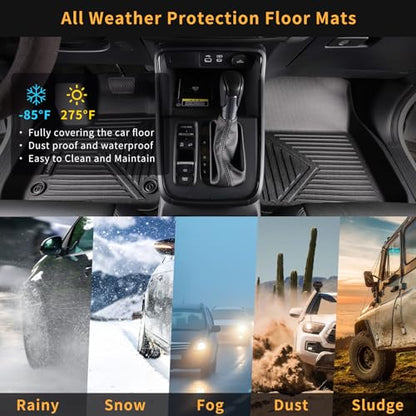 GINOWY- Floor Mats & Cargo Liner for Kia Seltos 2020-2023, TPE All Weather Protection Seltos Car Mats, Custom Floor Liners Non-Slip Trunk Mat, Waterproof Accessories Black - style: 30) for KIA Seltos 2020-2023 Full Set