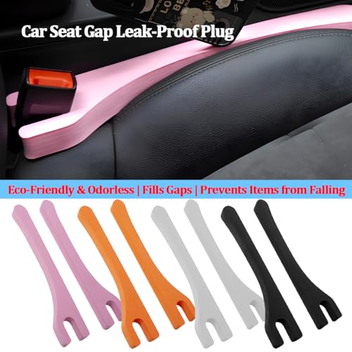 Car Seat Gap Filler, 2PCS Between Seat and Centre Console No Drop Vehicle Gap Plug, Automotive Interior Front Chair Blocker Stop Things from Dropping, Universal for SUV Caravan Truck (Black) - color: Black