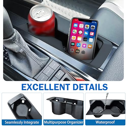 Cup Holder Insert Fit for Toyota Camry 2025 2026 Accessories Center Console Cup Holder Armrest Front Drink Holder Protection Organizer Interior Decoration for 9th Gen Camry XSE/XLE/SE/LE, Black - size: for Toyota Camry 2025 2026