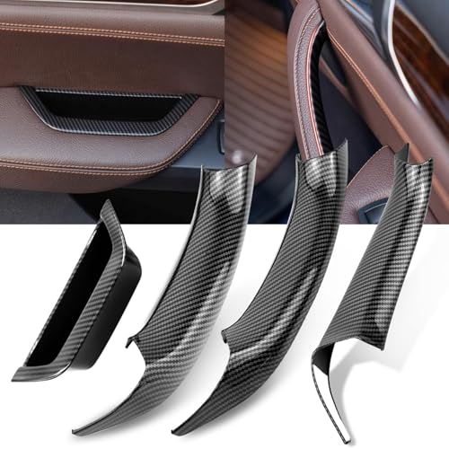 Jaronx Compatible with BMW X3 F25/X4 F26 Door Handle Cover,4PCS Driver Side Door Armrest Insert & Interior Passenger Pull Handle Covers for BMW X3 F25 2010-2016,X4 F26 2014-2017 (Carbon Fiber Pattern) - color: Carbon, size: 4Pieces