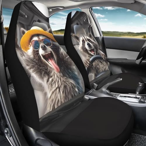 2026 Upgrad Car Front Seat Cover for Men 2 Pieces Set Animal Driver Lightweight Highly Elastic Automotive Seat Cover Anti Slip Towel Blanket for Trucks Sedans Van - color: Animal Driver