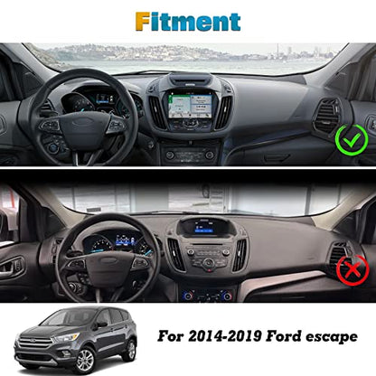x xotic tech Center Console Dashboard Mat Pre-Cut Non-Slip Sunshield Sun Glare Protector Dash Carpet Pad Black Cover Compatible with Ford Escape 2014-2019 - color: Compatible with Escape 2014-2019