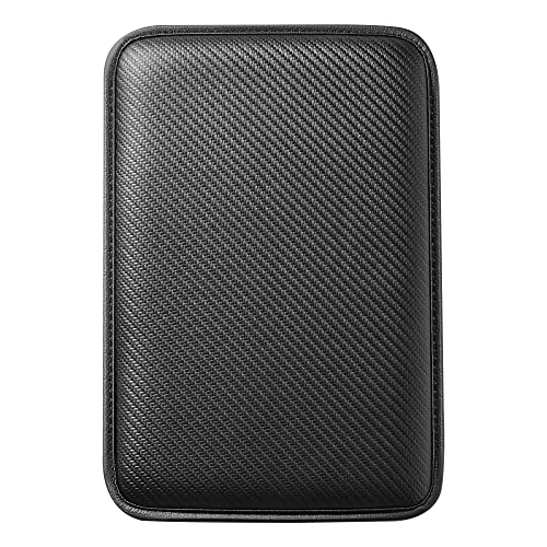 Car Armrest Covers, Vehicle Center Console Cover, Middle Storage Pads, Dog & Cat Paws Protetor, Carbon Fiber PU Leather, Waterproof, Anti-Slip, Auto Interior Accessories, Black, Size S