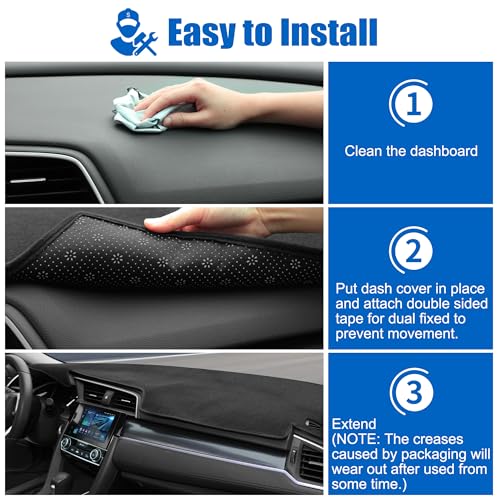 YYCKE WZJUSS Dash Cover Mat Custom Fit for 2009-2018 2017 2016 2015 Dodge RAM 1500 2500 3500 Accessories Dashboard Pad Carpet Protector - size: Dodge RAM 1500 2500 3500 2009-2018