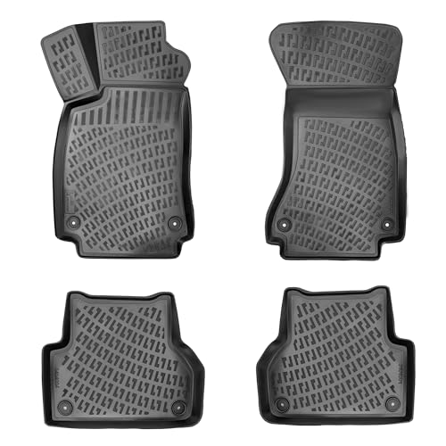 RizLiner Audi A5 Sportback & S5 Sportback 2018-2025 (No Coupe or Cabriolet Models) Floor Mats 3D Custom Fit Rubber Car Mats Laser Measured Floor Liners All Weather Heavy Duty TPE (Front & Rear) - size: A5 & S5 Sportback 2018 - 2025