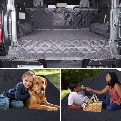 Trunk Frunk Mat Compatible with Hummer EV 2024-2026 SUV Pet Dog Trunk Cargo Liner, Waterproof Anti-Dirty Pet Cargo Cover Dog Seat Mat, with Bumper Flap Protector