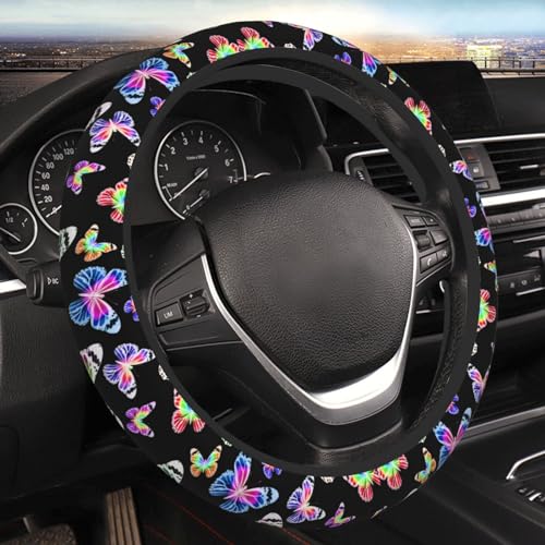 Butterfly Pretty Bright Steering Wheel Cover For Women Men Girls Car Accessories Decor Anti-Slip Neoprene Auto Steering Wheel Covers Protector Universal 15 Inch - color: 5
