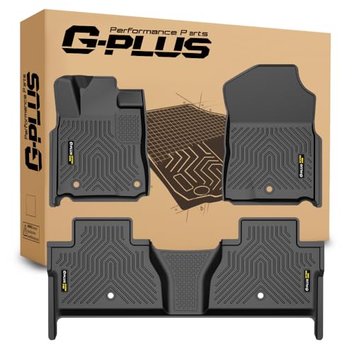 G-PLUS Floor Mats Compatible with Toyota Tundra CrewMax Cab 2014-2021 1st & 2nd Row Full Set All Weather Protection TPE Floor Liners Black - size: 2014-2021|Fit Toyota Tundra CrewMax Cab|3PCS