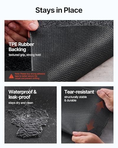 VEVOR Car Garage Mat, 7.4'x17', Shields Against Water, Snow, Rain, Mud, Oil, Durable Slip-Resistant Floor Cover with TPE Leak-Proof Backing, Simple to Maintain & Customizable Size