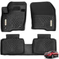 YITAMOTOR Floor Mats Compatible with 2015-2024 Ford Edge, Custom Fit Black TPE Floor Liners 1st & 2nd Row All-Weather Protection - style: Edge 1st$2nd