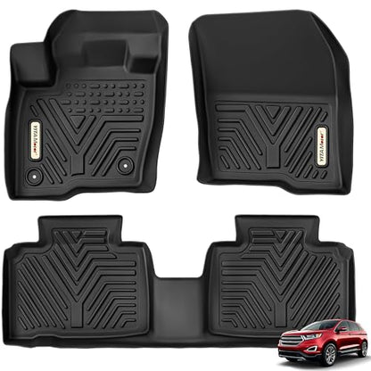 YITAMOTOR Floor Mats Compatible with 2015-2024 Ford Edge, Custom Fit Black TPE Floor Liners 1st & 2nd Row All-Weather Protection - style: Edge 1st$2nd