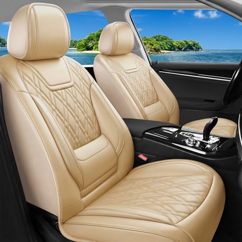 Car Seat Covers Compatible with Subaru Legacy 2008-2025 2026 - Full Set 5 Seats Luxury Leather All-Weather Seat Cushions & Protectors, Waterproof & Breathable, Airbag Compatible (Beige) - color: Full Set-Beige-06, size: For Legacy 2008-2026