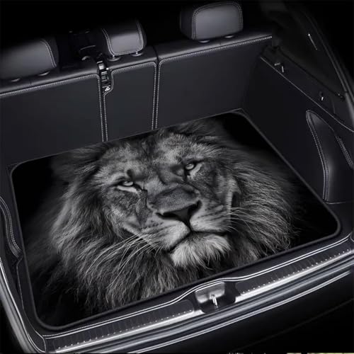 Universal Car Trunk Mat 29" x 39", Fierce Majestic Lion All Weather Trunk Protection Cargo Liner, Durable Cargo Mat Rear Trunk Liner, Stylish Vehicle Interior Accessories Suitable for Most Car Models - color: Fierce Lion