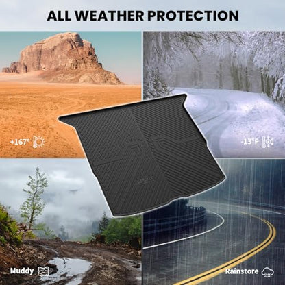 LASFIT Cargo Mat for Honda Passport 2025 2024 2023 2022 2021 2020 2019, All Weather Custom Fit TPE Trunk Mat Trunk Tray Cargo Tray, Black - style: 5）For Honda Passport | 2019-2025 | Trunk Mat
