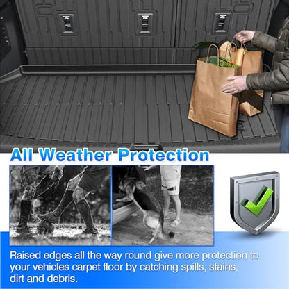 Cartist Floor Mats for Chevy Traverse & GMC Acadia 2024-2026, Buick Enclave 2025-2026 (Only for 7 Seats Captain Chairs), All Weather Floor Liner for Traverse Accessories, Heavy Duty - size: 1)Chevy Traverse 24+ Full Set