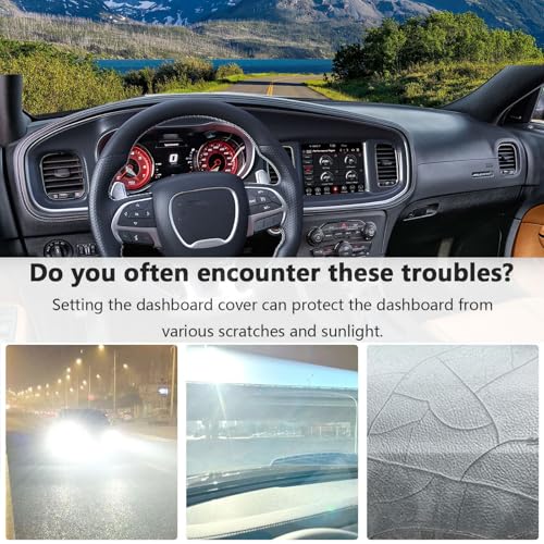 Dashboard Cover Suitable for Dodge Charger 2011 2012 2013 2014 2015 2016 2017 2018 2019 2020 2021 2022 2023 Car Dashboard Cover Sun Visor Mat Non-Slip Polyester Dashboard Accessories - size: 2011-2023 For Dodge Charger