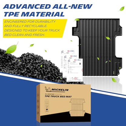 MICHELIN Truck Bed Mat for 2019-2026 Chevy Silverado/GMC Sierra 1500 6.6 FT / 79.4" Only (Not Fit Optional CarbonPro Bed), All-Weather Truck Bed Liner, Custom Fit, Durable TPE Bedliner, Non-Slip - size: 2) Silverado/Sierra 1500 | 19-26 | 6.6 FT