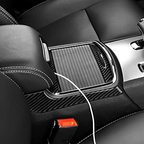 for 2011-2023 Dodge Charger / 2015-2023 Chrysler 300 Accessories Center Armrest Box Cover Decals Carbon Fiber Stickers - color: 4pcs Armrest Storage Box