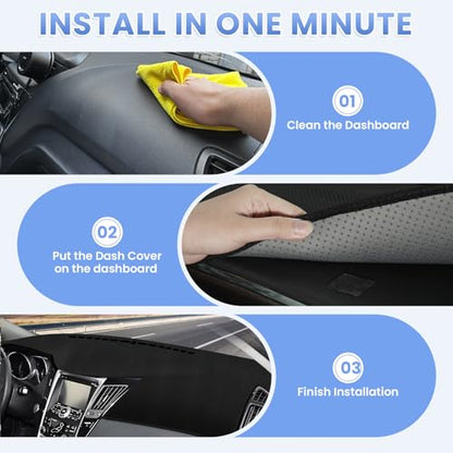 Sunsdrew Dash Cover for Hyundai Sonata 2011 2012 2013 2014 Dashboard Cover Mat for Sonata Suede Dash Mat Accessories Sun Shade Nonslip Mesh Protector No Glare - size: 11-14 Hyundai Sonata Dash Cover