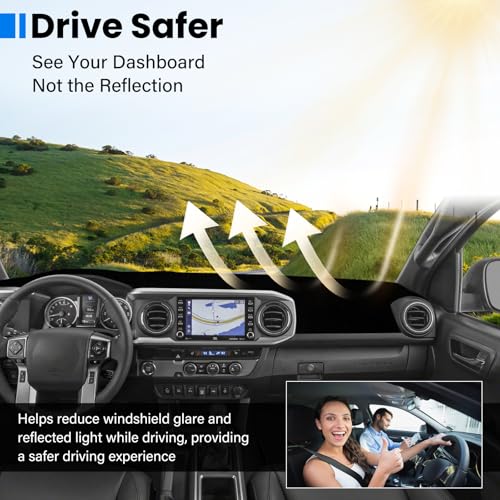 Dash Cover Mat Compatible with Toyota Tacoma 2016-2023 Car Interior Dashboard Cover Mat Nonslip Dashmat Sunshade Glare UV Rays Protector Accessories Custom Fit - size: Compatible with Tacoma 2016-2023